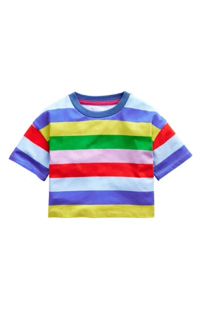 Mini Boden Kids' Stripe Cotton Crop T-shirt In Multi Stripe