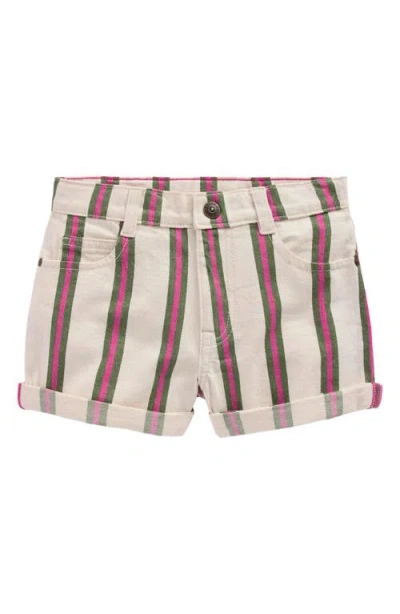 Mini Boden Kids' Stripe Denim Shorts In Multi
