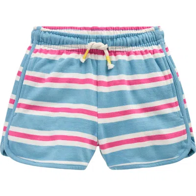 Mini Boden Kids' Stripe Jersey Shorts In Blue