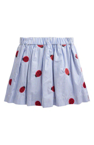 Mini Boden Kids' Stripe Ladybug Embroidered Cotton Skirt In Ticking Stripe Ladybird