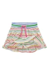 Mini Boden Pleated Jersey Skort Multi Stripe Girls Boden In White Multi Stripe