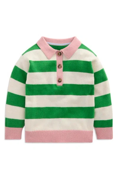 Mini Boden Kids' Stripe Rugby Sweater In White