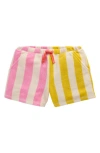 Mini Boden Kids' Stripe Terry Cloth Shorts In Hotchpotch Multi Stripe