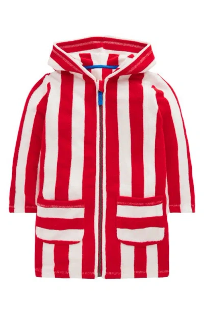 Mini Boden Kids' Stripe Terry Hooded Cover-up Dress In Multi