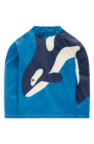 Mini Boden Kids' Sun Safe Fun Long Sleeve Rashguard In Blue
