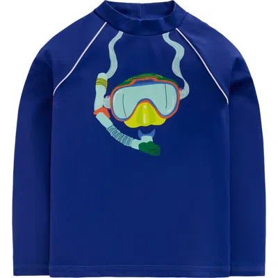 Mini Boden Kids' Sun Safe Fun Long Sleeve Rashguard In Blue