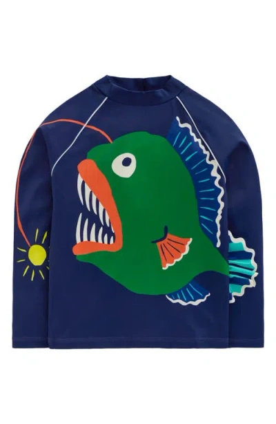 Mini Boden Kids' Sun Safe Fun Long Sleeve Rashguard In Blue