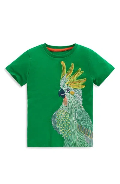 Mini Boden Kids' Superstitch Cockatoo Cotton T-shirt In Green