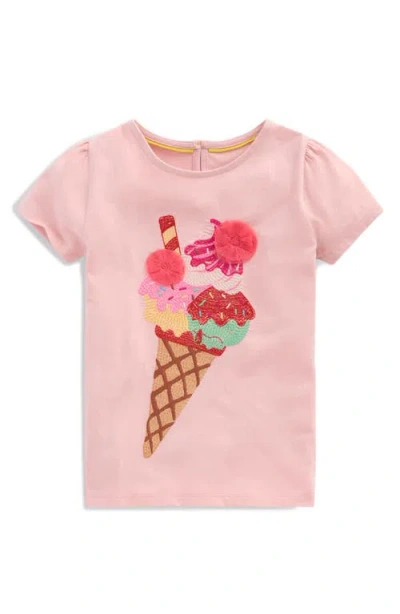 Mini Boden Kids' Superstitch Ice Cream Puff Sleeve T-shirt In Pink