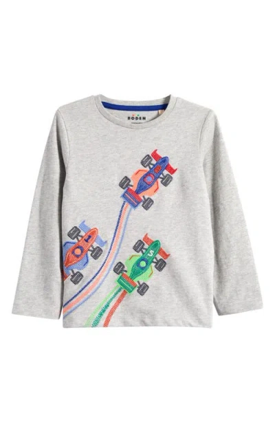 Mini Boden Kids' Superstitch Long Sleeve T-shirt In White