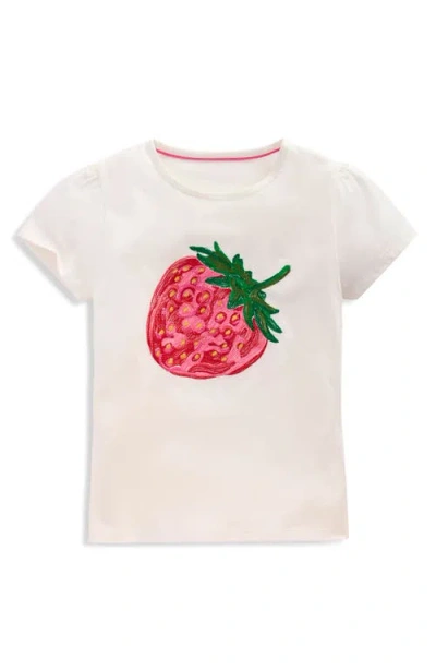 Mini Boden Kids' Superstitch Strawberry T-shirt In Pink