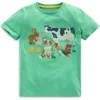 Shop Mini Boden Kids' Superstitch T-shirt In Aloe Green Easter Farm
