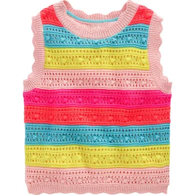 Mini Boden Kids' Textured Knit Tank In Multi