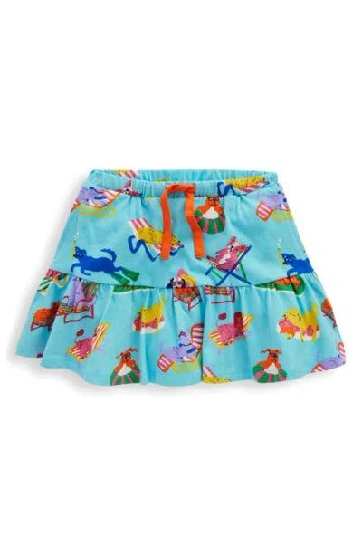 Mini Boden Kids' Tiered Balloon Jersey Skort In Blue