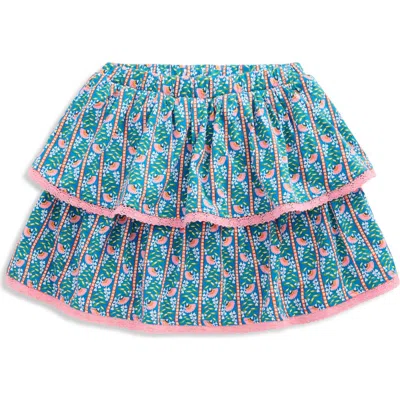 Mini Boden Kids' Tiered Ruffle Jersey Skort In Blue