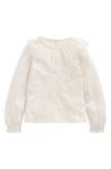 Mini Boden Kids' Tulle Accent Cotton Jersey Top In White