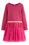 Mini Boden Kids' Twirly Metallic Dress In Pink