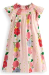 Mini Boden Kids' Vacation Smocked Trim Cotton Sundress In Pink
