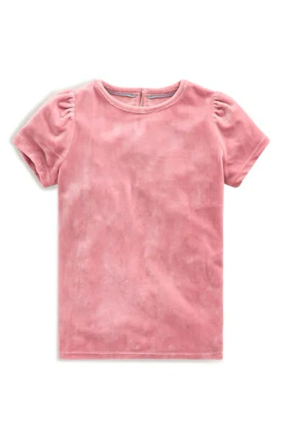 Mini Boden Kids' Velvet Puff Sleeve Party Top In Vintage Pink