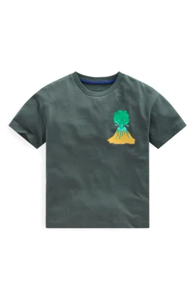 Mini Boden Kids' Volcano Cotton Graphic T-shirt In Green