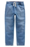 Mini Boden Kids' Warrior Knee Denim Jeans In Mid Blue Wash Denim