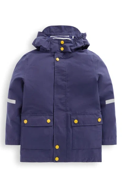 Mini Boden Kids' Waterproof Fisherman's Hooded Raincoat In Blue
