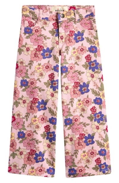 Mini Boden Kids' Wide Leg Jeans In Pink