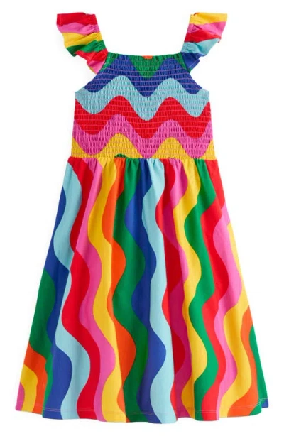 Mini Boden Kids' Willa Smocked Cotton Jersey Sundress In Multi