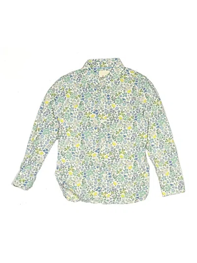 Pre-owned Mini Boden Kids' Long Sleeve Blouse In Green