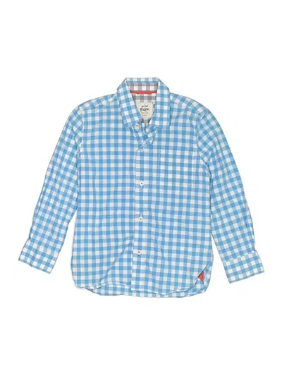 Pre-owned Mini Boden Kids' Long Sleeve Button Down Shirt In Blue