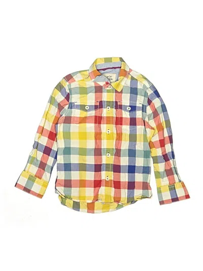 Pre-owned Mini Boden Kids' Long Sleeve Button Down Shirt In Yellow