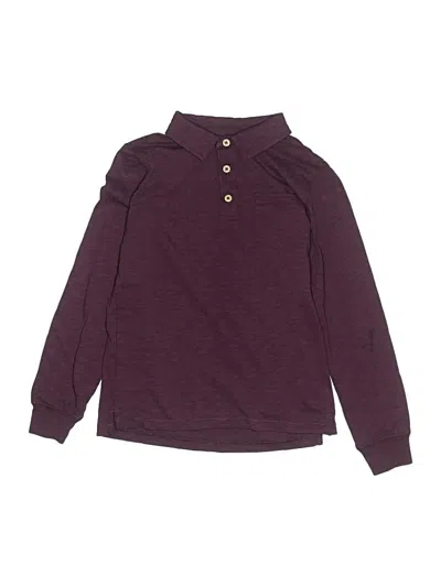 Pre-owned Mini Boden Kids' Long Sleeve Polo Shirt In Burgundy