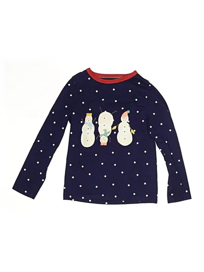 Pre-owned Mini Boden Kids' Long Sleeve Top Blue Crew Neck Tops