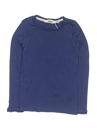Pre-owned Mini Boden Kids' Long Sleeve Top Blue Crew Neck Tops