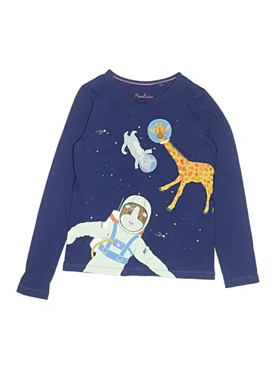 Pre-owned Mini Boden Kids' Long Sleeve Top Blue Crew Neck Tops