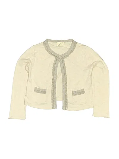 Pre-owned Mini Boden Kids' Long Sleeve Top Ivory Keyhole Neckline Tops