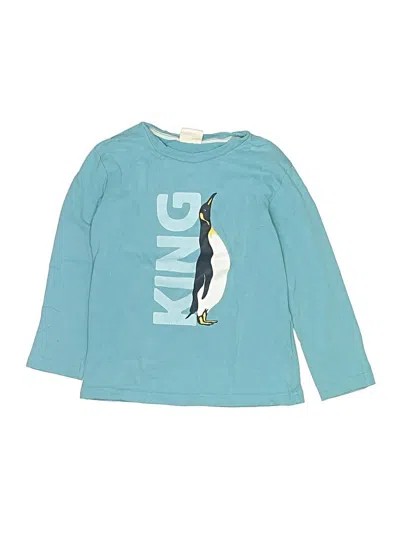 Pre-owned Mini Boden Kids' Long Sleeve T-shirt In Teal