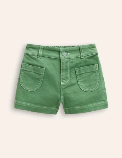 Mini Boden Kids' Patch Pocket Shorts Shamrock Green Girls Boden