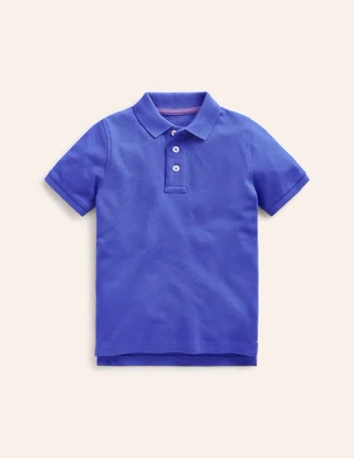 Mini Boden Kids' Piqué Polo Shirt Blue Heron Boys Boden