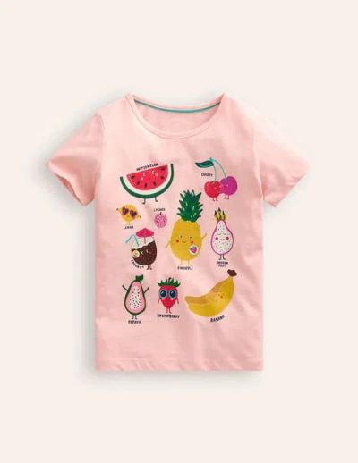 Mini Boden Kids' Printed Graphic T-shirt Provence Dusty Pink Fruit Girls Boden