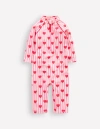 Mini Boden Printed Sun Safe Surfsuit Bubblegum Pink Heart Stripe Baby Boden In Bubblegum Pink Heart Stripe