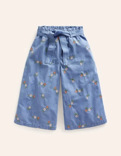 Mini Boden Kids' Printed Wide Leg Pants Mid Vintage Embroidered Girls Boden