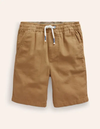 Mini Boden Kids' Pull-on Drawstring Shorts Hazelnut Brown Boys Boden