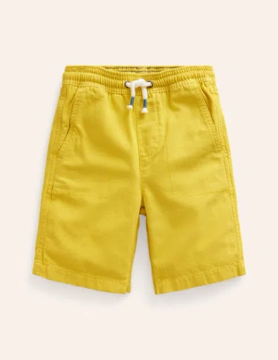Mini Boden Kids' Pull-on Drawstring Shorts Lemon Yellow Boys Boden