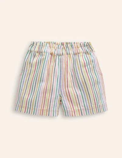 Mini Boden Kids' Pull-on Shorts Ivory Multi Stripe Girls Boden In White