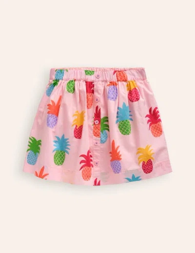 Mini Boden Kids' Pull On Twirly Skirt Blooming Pink Pineapples Girls Boden