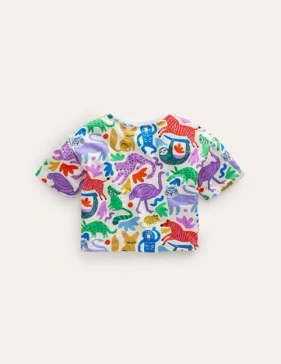 Mini Boden Kids' Relaxed T-shirt Multi Safari Friends Girls Boden