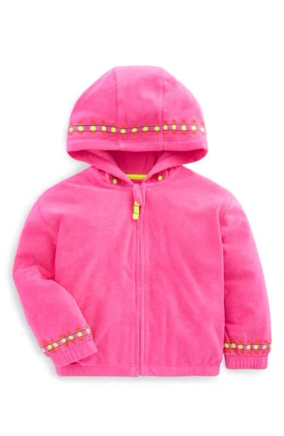 Mini Boden Kids'  Relaxed Terry Cover-up Hoodie In Pink