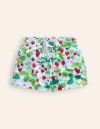 Mini Boden Ruffle Waist Sweat Shorts Strawberry Field Girls Boden