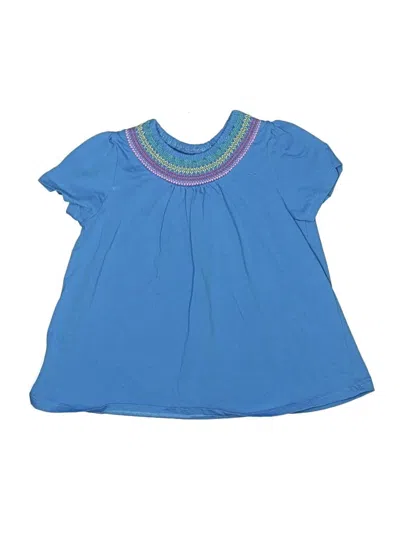 Pre-owned Mini Boden Kids' Short Sleeve Blouse In Blue